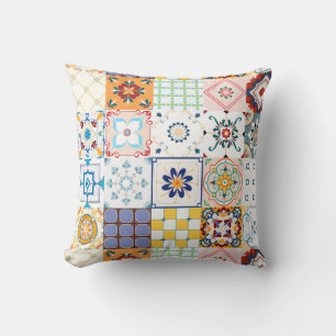 Colourful Mandala/Moroccan Tile Throw Pillow