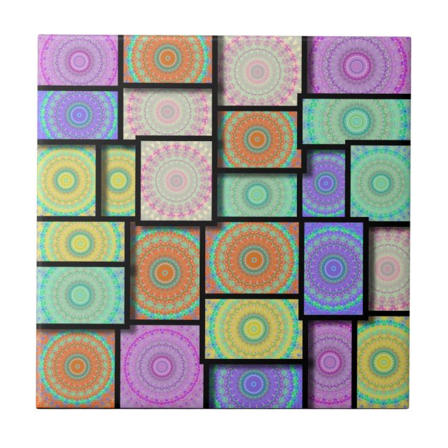Colourful Mandala Mosiac Tile (Front)