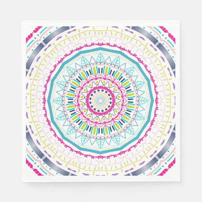 colourful mandala napkin (Front)