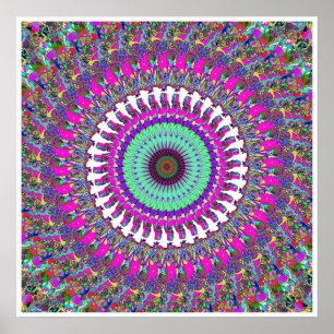 Colourful Mandala of Symmetry Poster