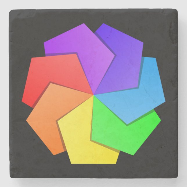 Colourful Mandala Pattern Paper Sheets Stone Coaster (Front)