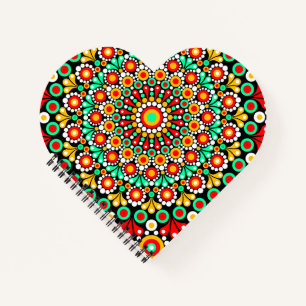 Colourful Mandala Pattern Spiral Notebook Boho Dot