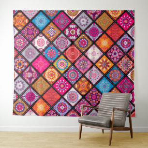 Colourful mandala Pattern  Tapestry