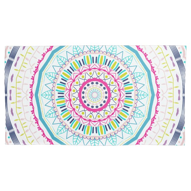 colourful mandala pillowcase (Front-Left)