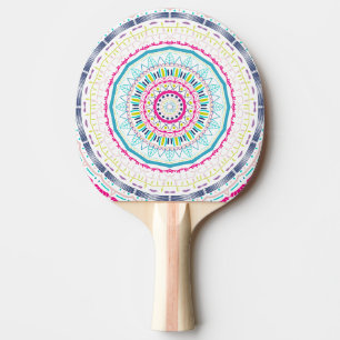 colourful mandala ping pong paddle