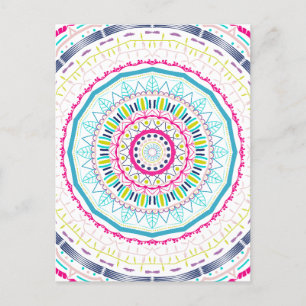 colourful mandala postcard
