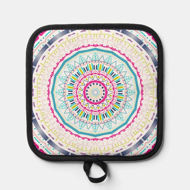 colourful mandala pot holder (Front)