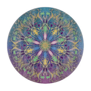 Colourful Mandala Round Cutting Board