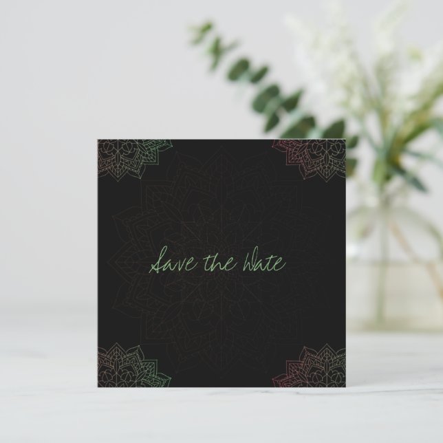 Colourful Mandala Save The Date (Standing Front)