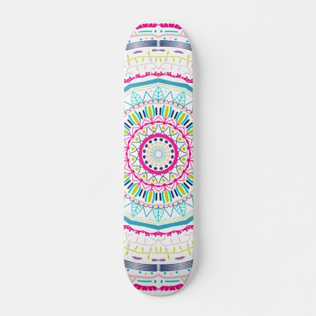 colourful mandala skateboard (Front)