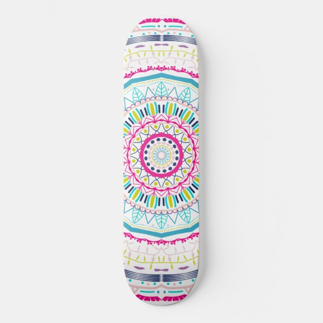 colourful mandala skateboard (Front)