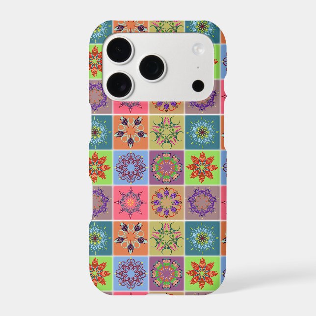 Colourful Mandala Tile Pattern – Boho Geometric (Back)
