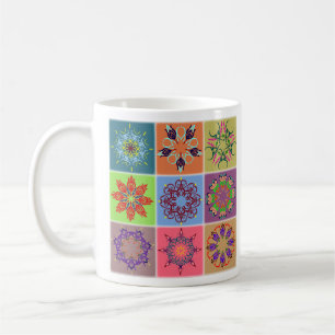 Colourful Mandala Tile Pattern – Boho Geometric Coffee Mug