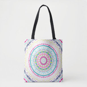 colourful mandala tote bag