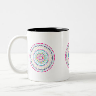 colourful mandala Two-Tone coffee mug