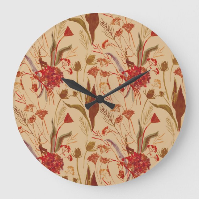 Colourful mandala, vintage ethnic pattern. large clock (Front)