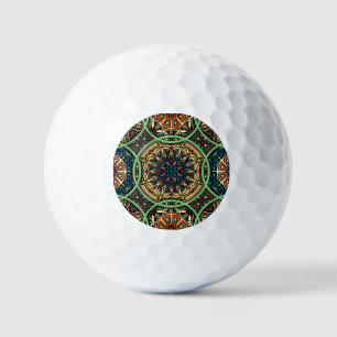 Colourful Mandala: Vintage Floral Hand Drawn Golf Balls