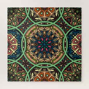 Colourful Mandala: Vintage Floral Hand Drawn Jigsaw Puzzle