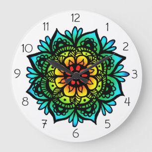 Colourful Mandala Wall Clock