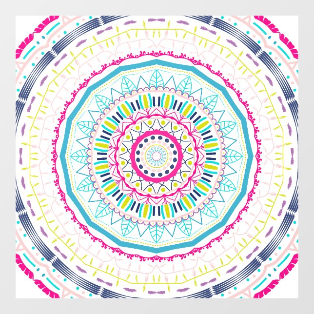 colourful mandala window cling (Sheet)