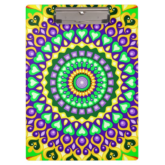Colourful mandala with vibrant colours  clipboard (Front)