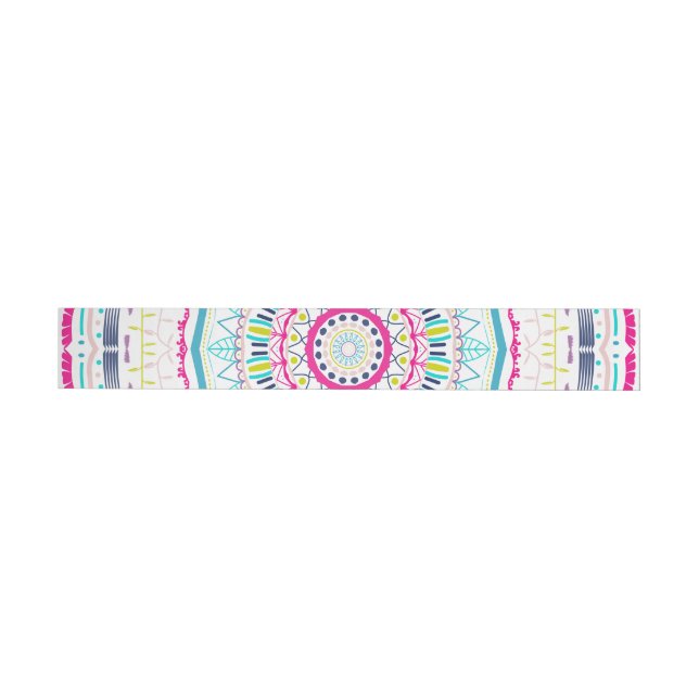 colourful mandala wraparound address label (Individual)