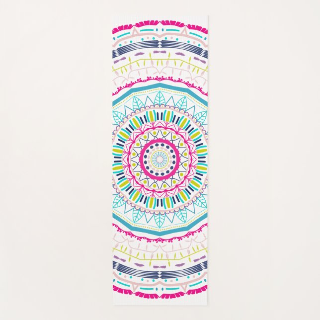 colourful mandala yoga mat (Front)