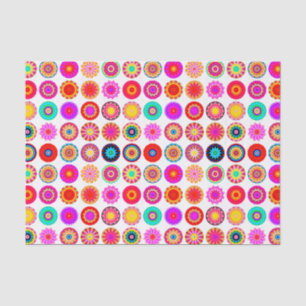 Colourful Mandalas - on White Tissue Paper