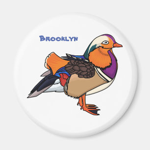 Colourful mandarin duck illustration magnet
