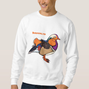 Colourful mandarin duck illustration sweatshirt