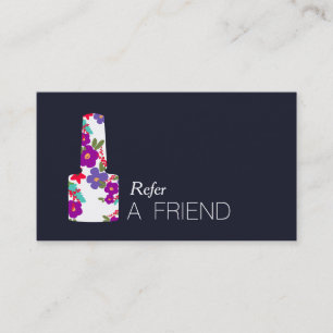 Colourful Manicurist Nail Salon Refer A Friend Referral Card