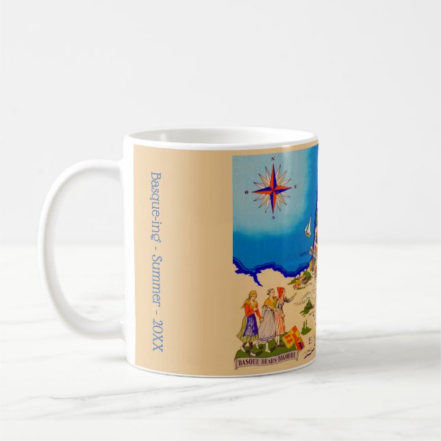 Colourful Map Basque Region of Spain Mug (Left)