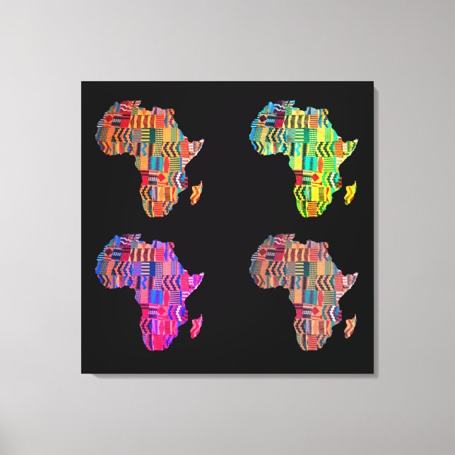 Colourful Map of Africa Stretched Canvas Print (Front)