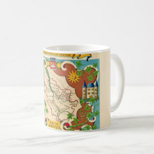 Colourful Map of Bordeaux France Mug