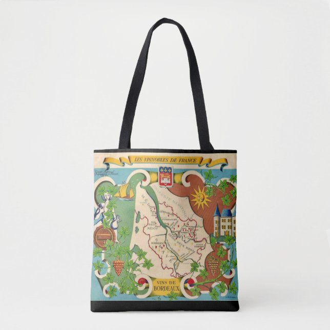 Colourful Map of Bordeaux France Shoulder Bag (Front)