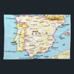 Colourful Map of Spain Design Tea Towel<br><div class="desc">Colourful map of Spain.</div>