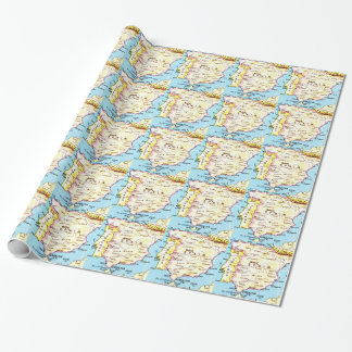 Colourful Map of Spain Design Wrapping Paper