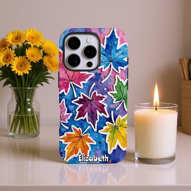 Colourful Maple Leaf Art iPhone Case (Creator Uploaded)