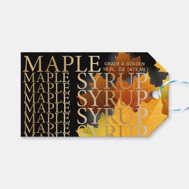 Colourful Maple Leaf Product Tag  (Front (Horizontal))