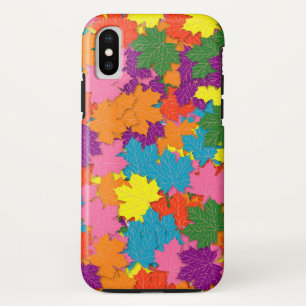 Colourful maple leaves pattern iPhone x case