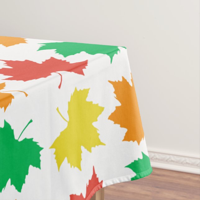 Colourful maple leaves pattern tablecloth (In Situ)