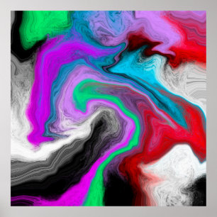Colourful Marble Art Explosion Poster