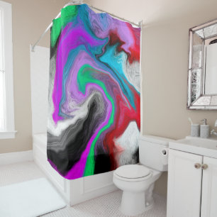 Colourful Marble Art Explosion   Shower Curtain