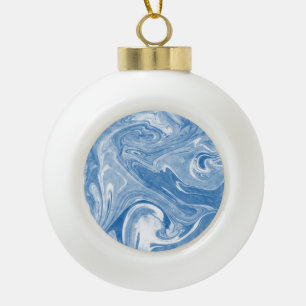 Colourful Marble Art Pattern. Ceramic Ball Christmas Ornament