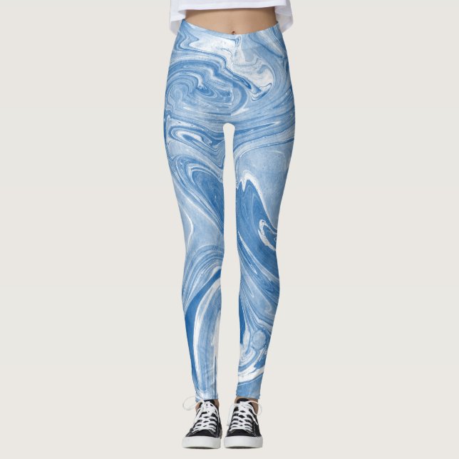 Colourful Marble Art Pattern. Leggings (Front)