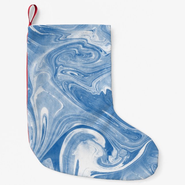 Colourful Marble Art Pattern. Small Christmas Stocking (Front)