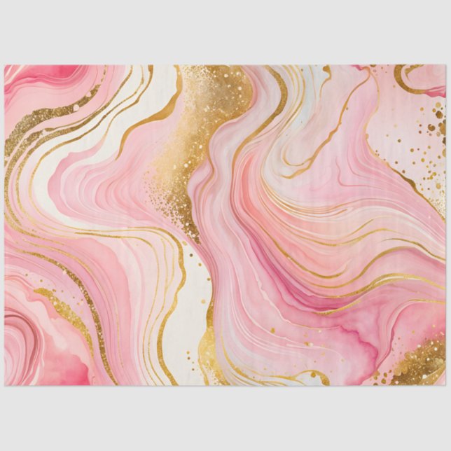 Colourful Marble Ink Art Tissue Paper (Front)