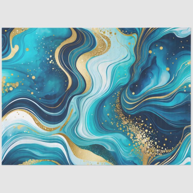 Colourful Marble Ink Art Tissue Paper (Front)