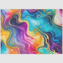 Colourful Marble Ink Art Tissue Paper