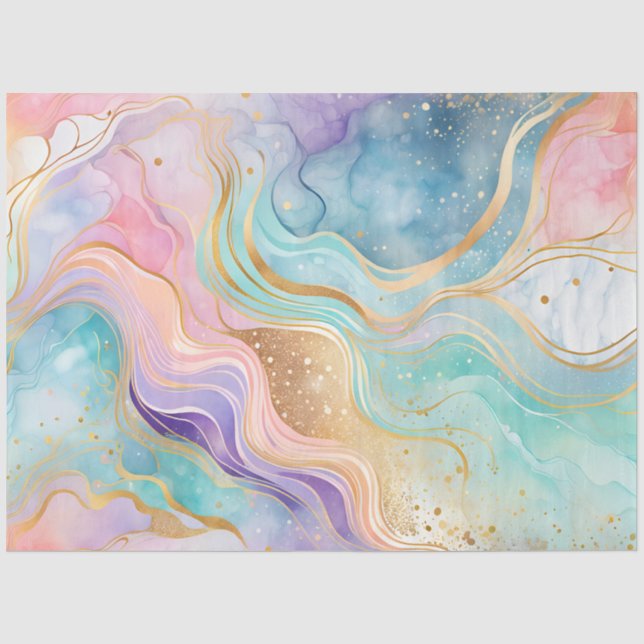 Colourful Marble Ink Art Tissue Paper (Front)